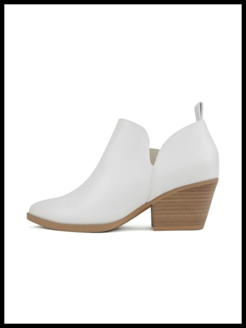 Pointed Toe V Cut Stacked Chunky Low Heel Ankle Boot Bootie Side Zipper
